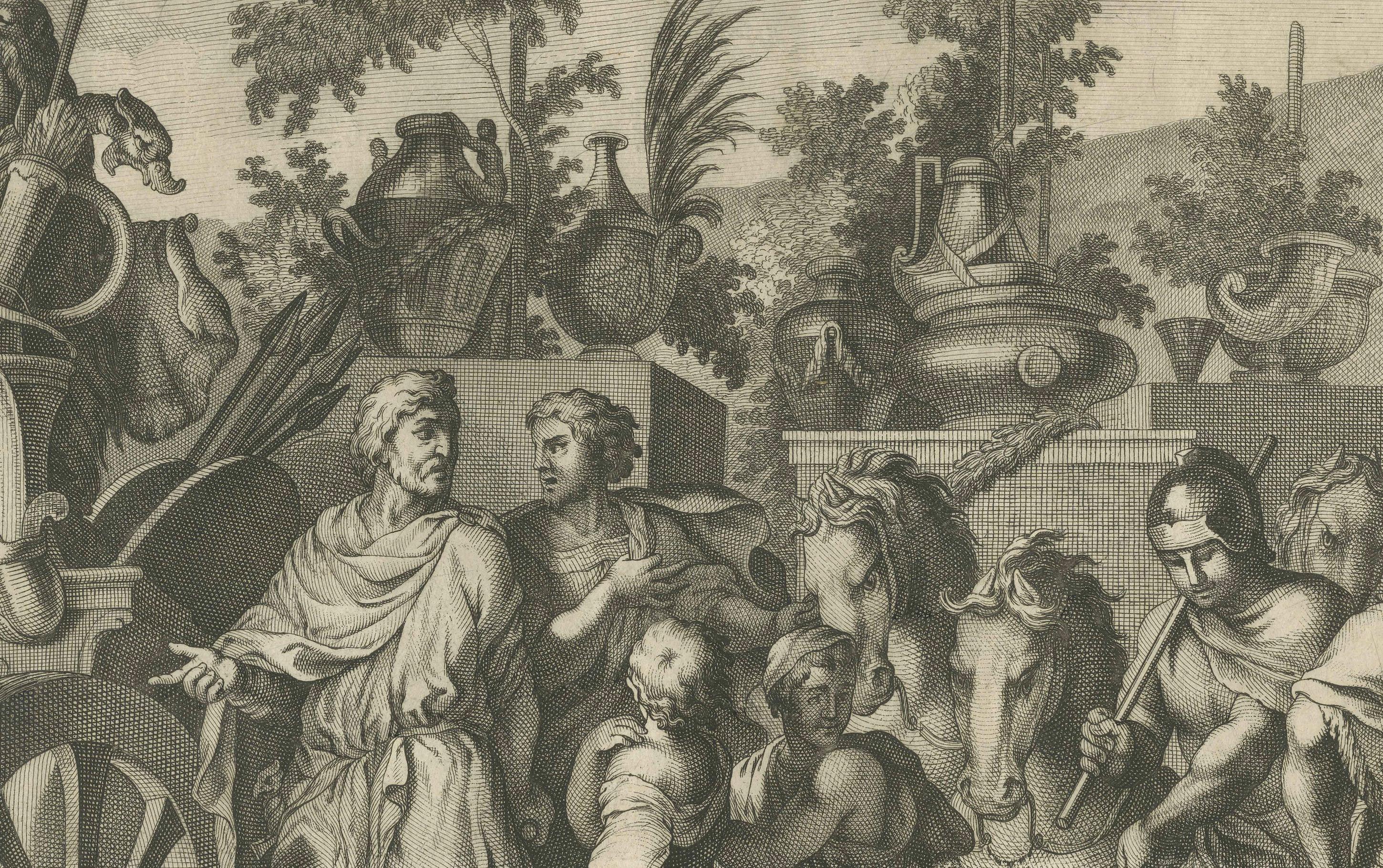 Military Procession with Spoils of War After Gerard de Lairesse Rossetti, ca1700