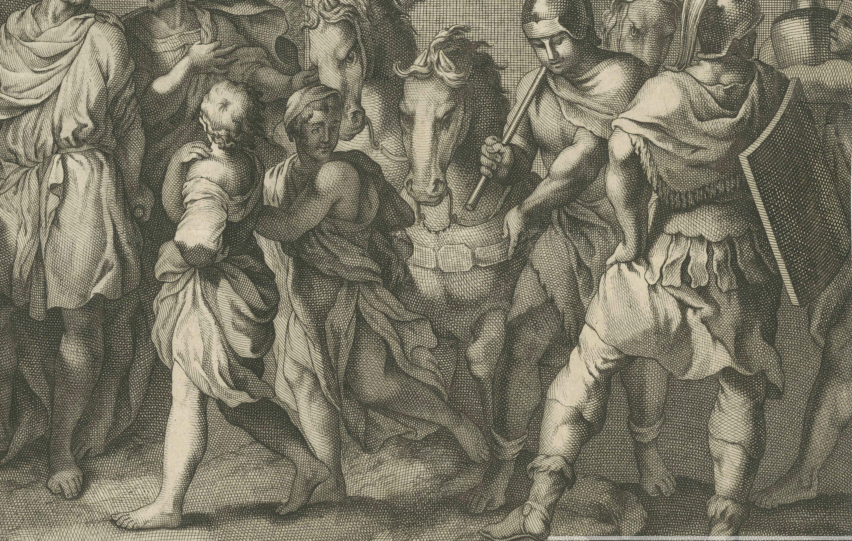 Military Procession with Spoils of War After Gerard de Lairesse Rossetti, ca1700