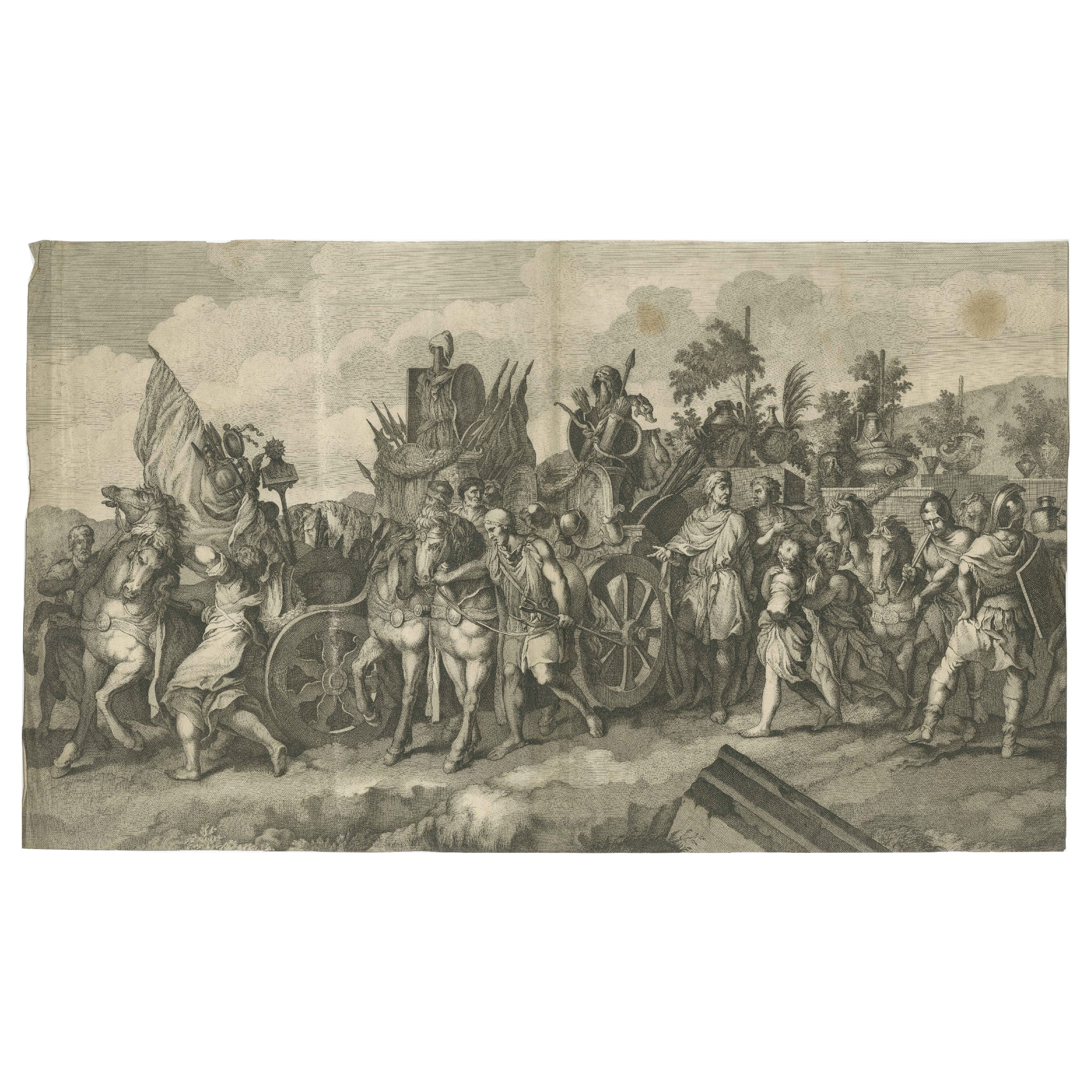 Military Procession with Spoils of War After Gerard de Lairesse Rossetti, ca1700