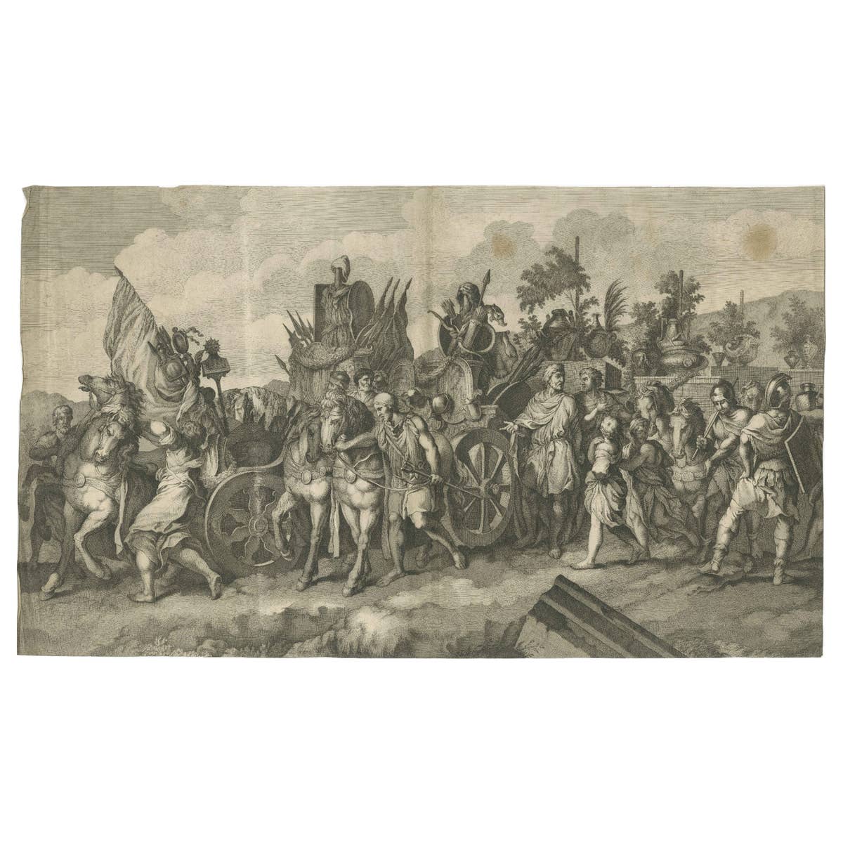 Military Procession with Spoils of War After Gerard de Lairesse Rossetti, ca1700