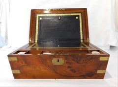 Military Style Victorian Lap Desk Writing Slope Box, circa 1850