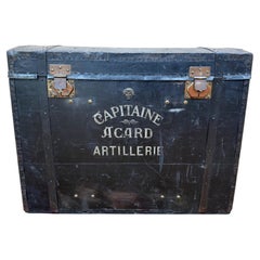 Military travel trunk with curved lid – 19th century – Captain Acard Artillery –