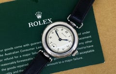 Military WWI c1918 S/Silver Trench Rolex Officer's Watch w Hinged Stockwell Case