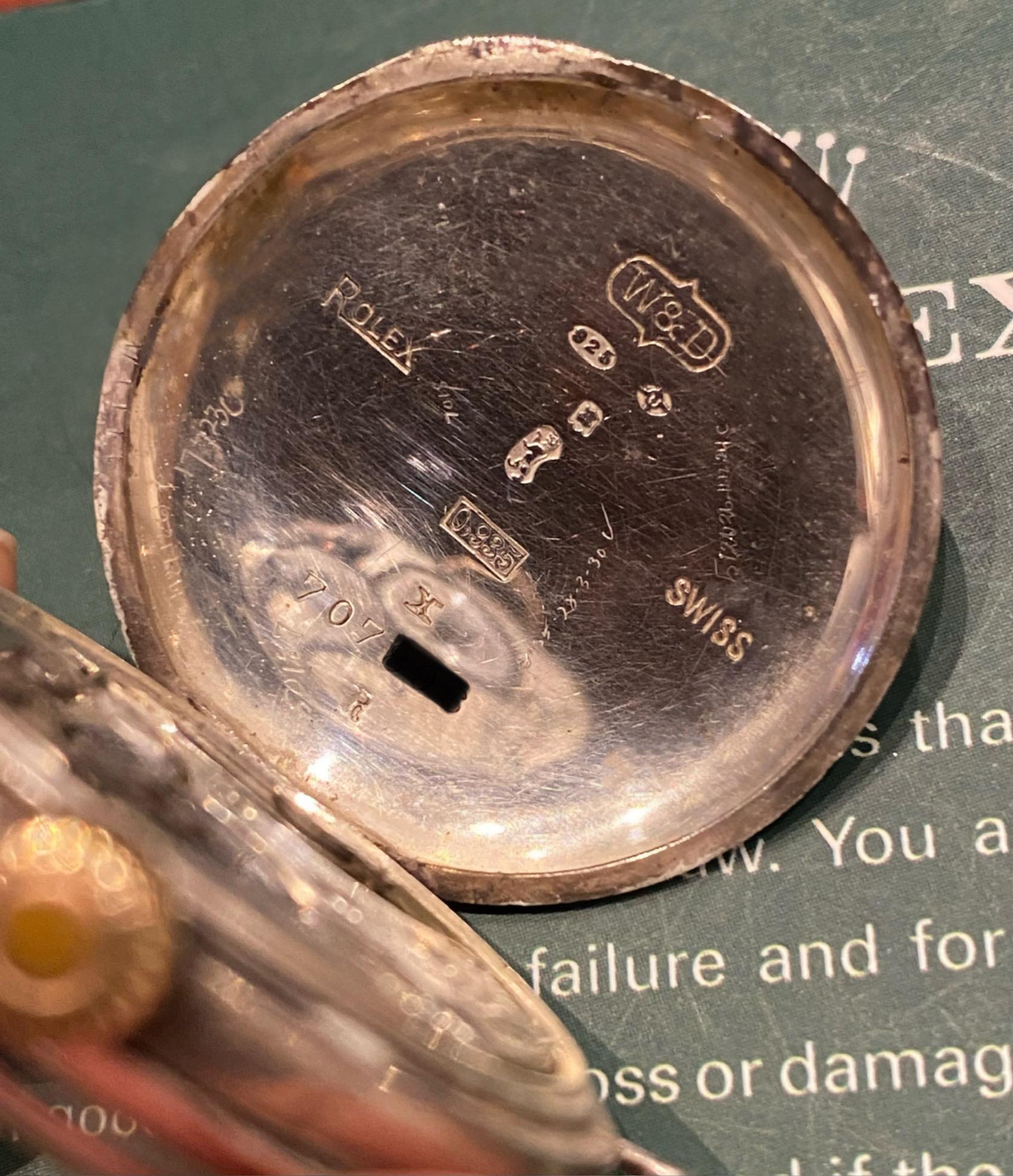 Military WWI Trench Rolex W&D c1916 S/Silver Large 35mm Hinged Case Mens’ Watch In Excellent Condition In MELBOURNE, AU