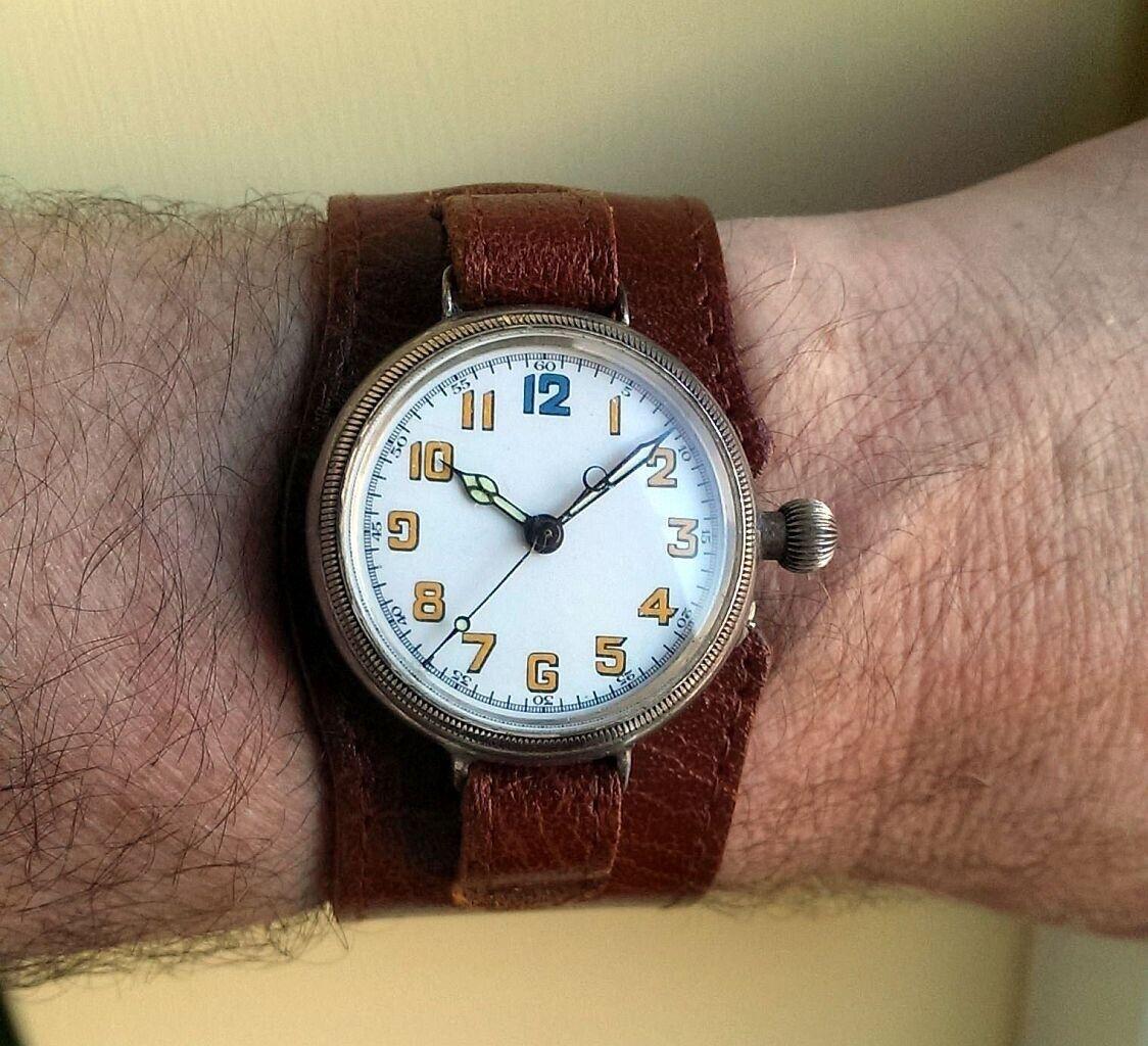 Military WWI Trench Rolex W&D c1916 S/Silver Large 35mm Hinged Case Mens’ Watch 4