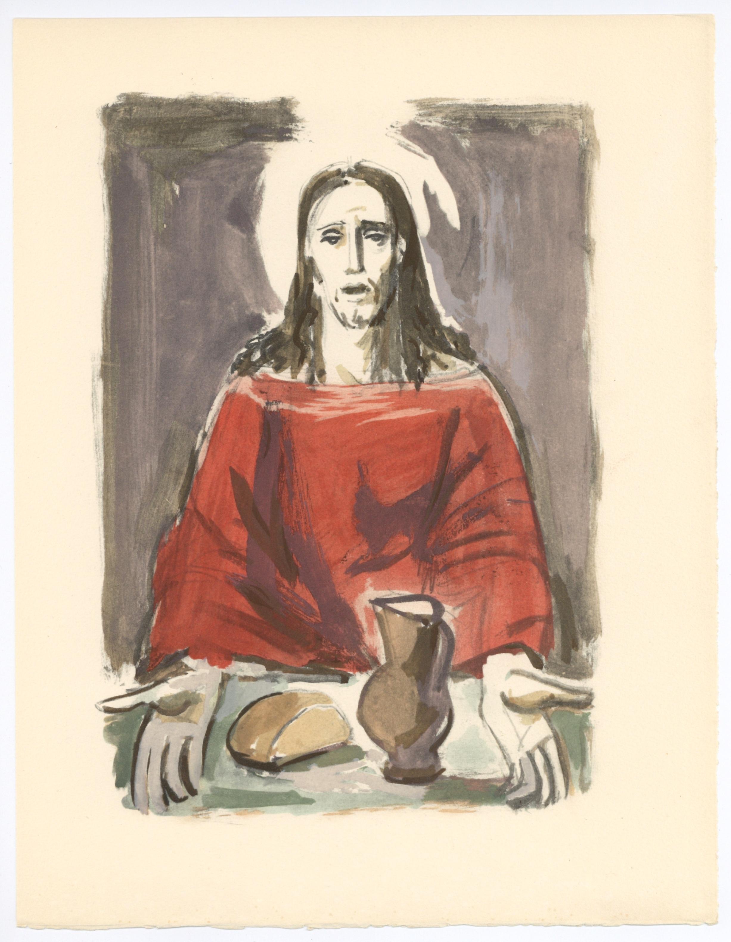 (after) Milivoj Uzelac - "Le Vin Consacre" pochoir - Print by Milivoy Uzelac