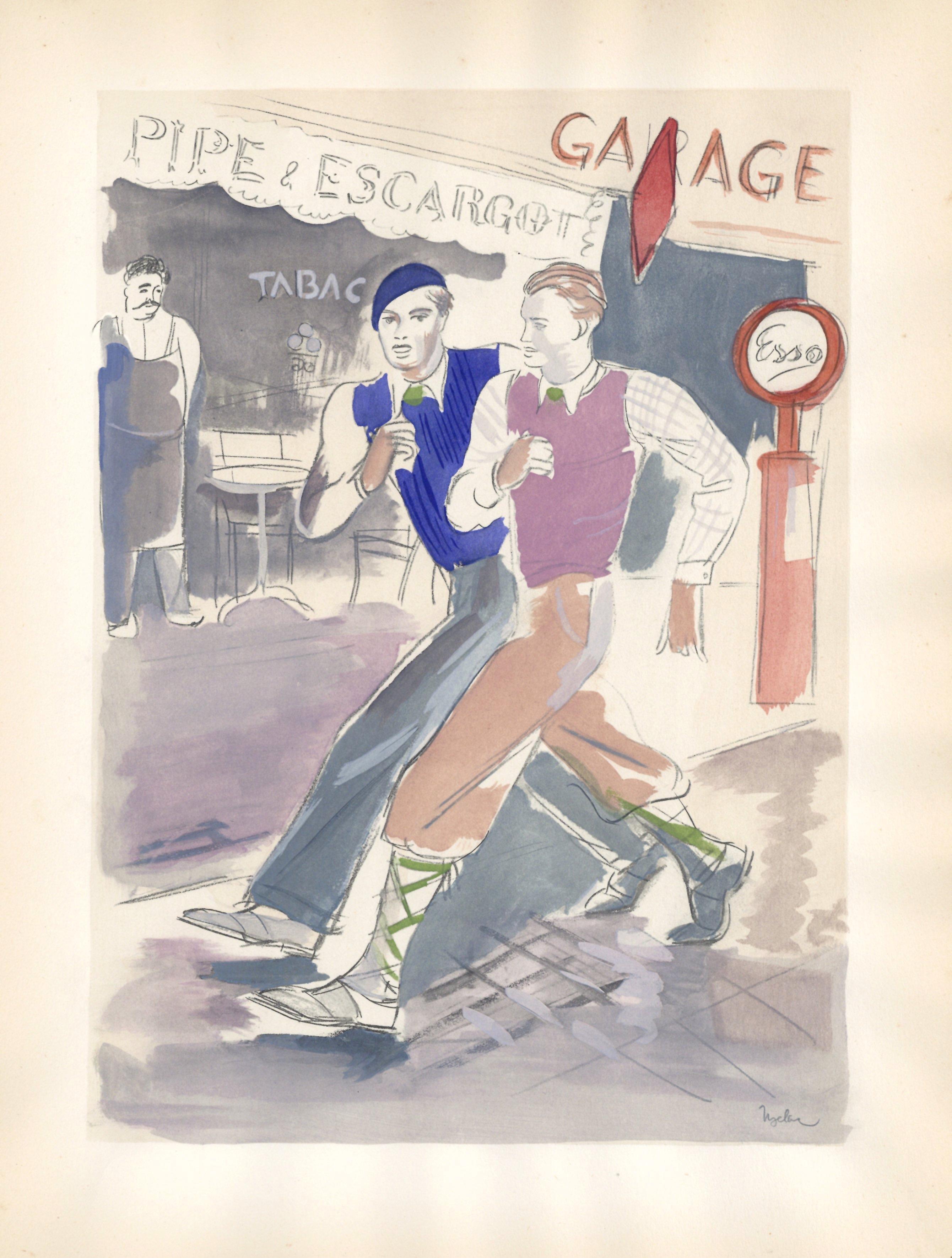 "La Marche" pochoir for Les Joies du Sport
