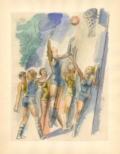 Pochoir "Le Basket-Ball" per Les Joies du Sport