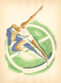 "Le Lancer du poids" pochoir for Les Joies du Sport - Shot Put