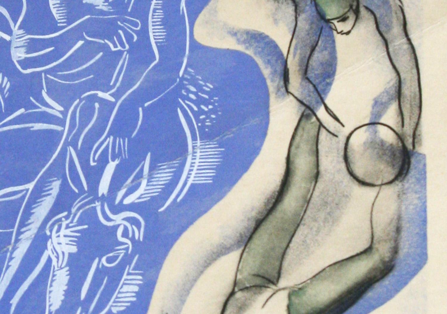 Polo in Wasserblau – Print von Milivoy Uzelac