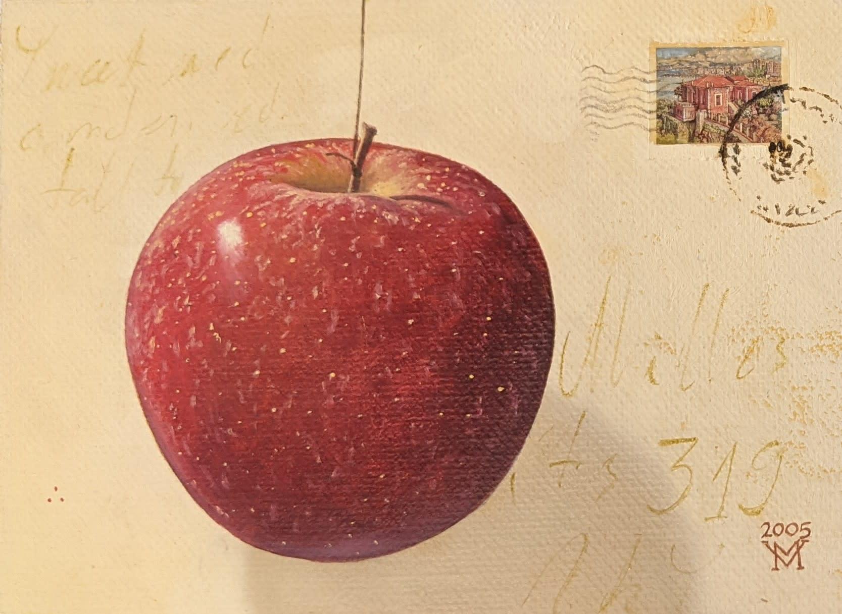Miljan Vasiljevic Still-Life Painting - Red Apple