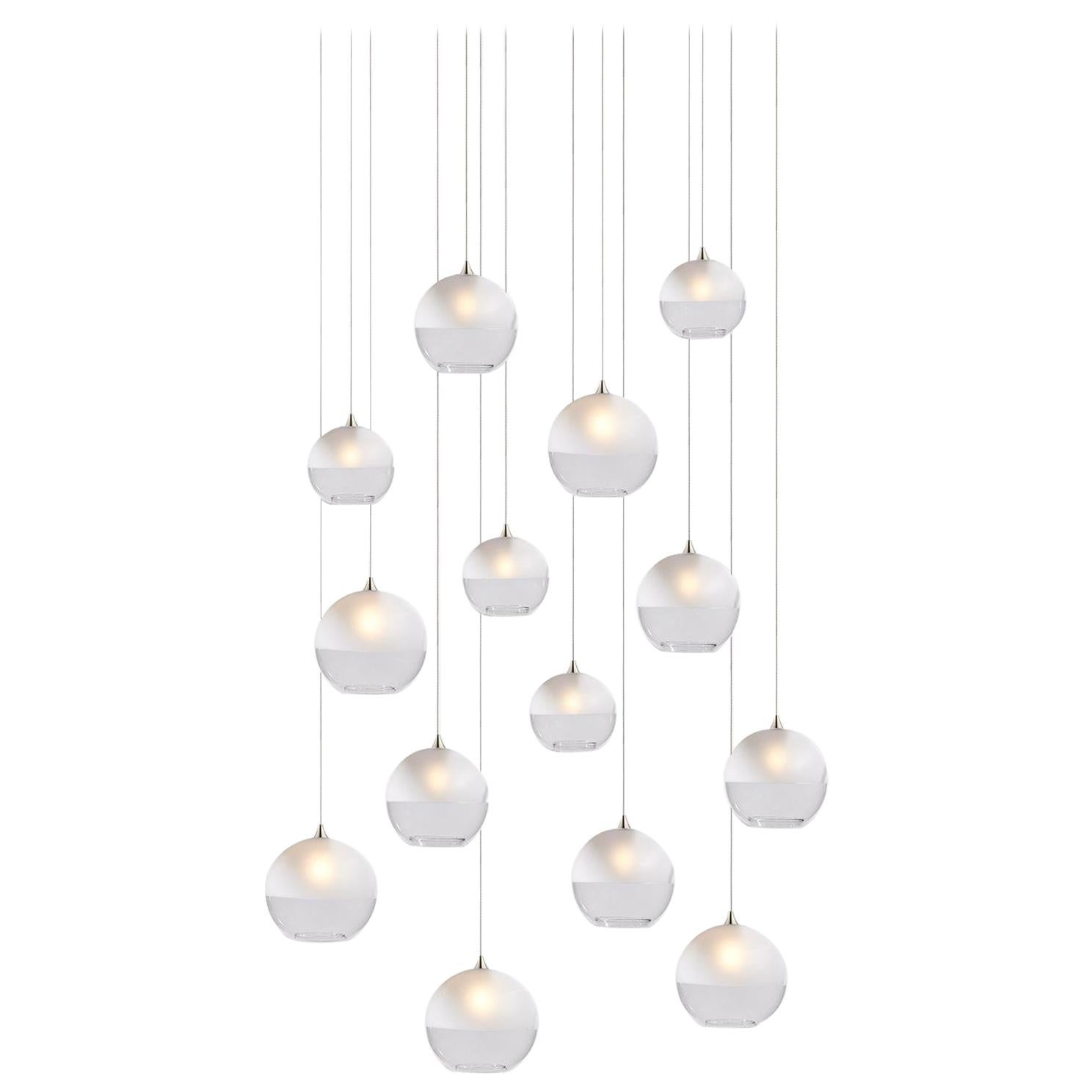 Milk 14, Blown Glass Pendant Dining Room Chandelier by Shakuff