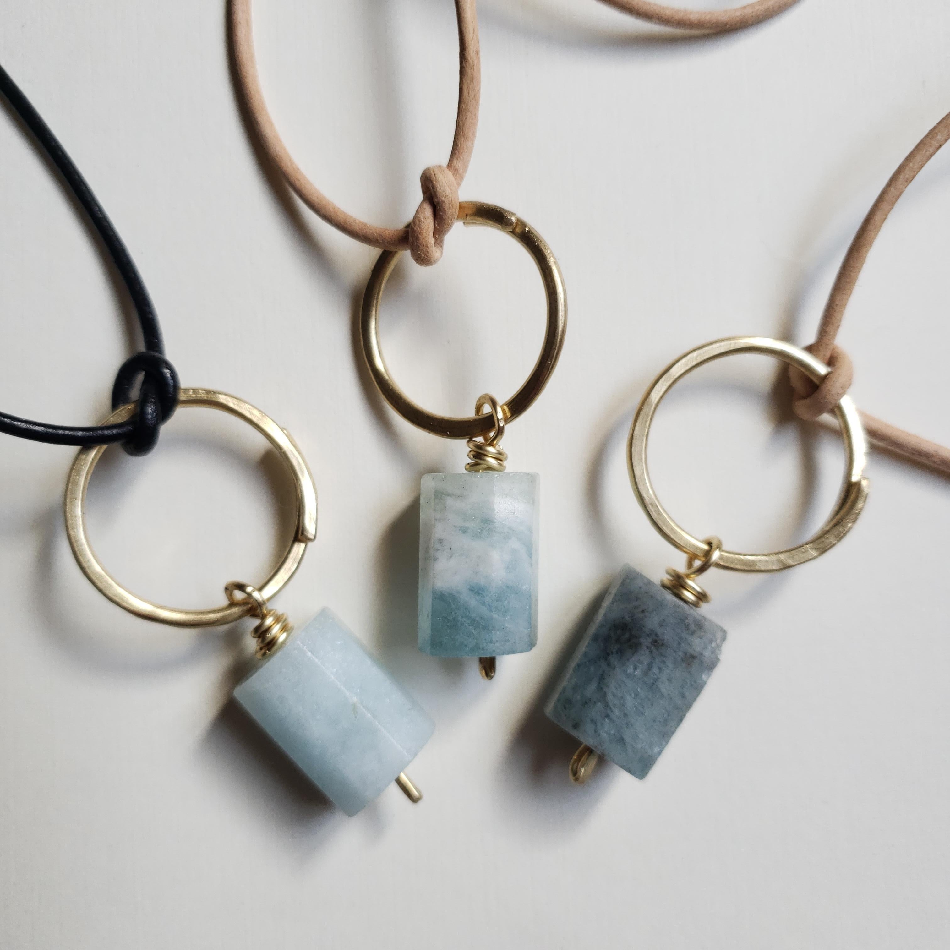 Throat Chakra Talisman. 

A soothing Aquamarine brings balance to your Throat Chakra and protect your energy from others. This piece is a part of my Chakra Love™ Collection. Please visit my storefront to see more such as opal, moonstone, onyx,