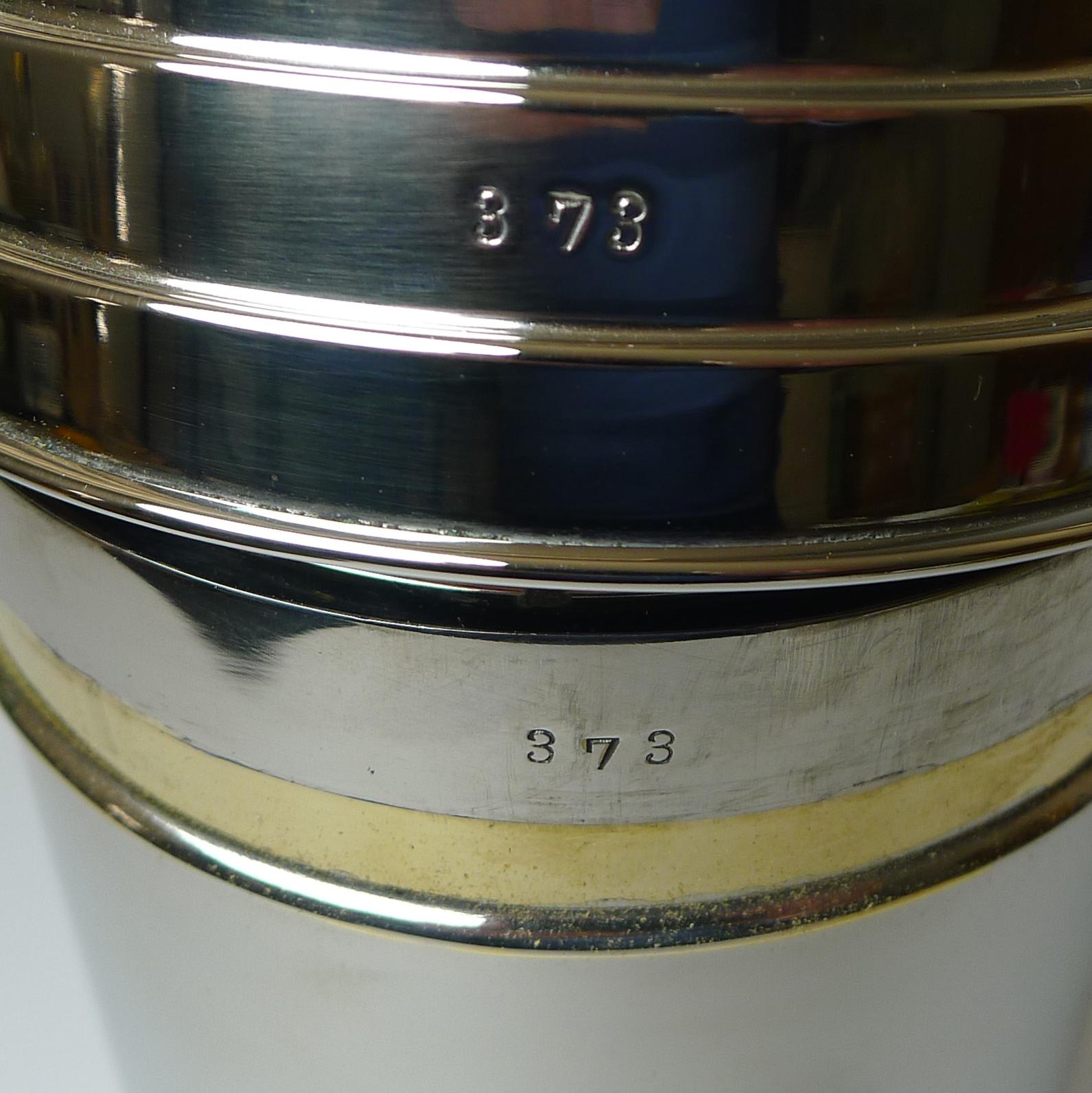 A rare find, these German 1930's silver plated milk bottle shaped Cocktail sets were made by J . A. Henckels of Solingen who were well renowned for making ingenious items for the long distance traveller from the 19th century onwards.

The set