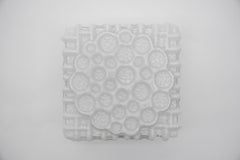 Milk Glass 3D Flush Mount Lamp, Germany 1960s