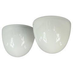 Milk Glass & Bakelite Flush Mounts, Bauhaus Era, Germany 1930s