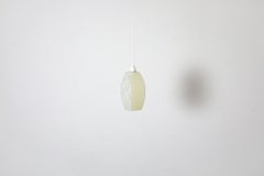 Milk Glass Ceiling Pendant with Decorative White Graphic Motif