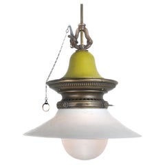 Humphrey- Gaslampe-Anhänger aus Milchglas mit doppeltem Schirm