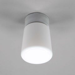 Milk Glass Flush Mount Ceiling Lights, Czechoslovakia, 1970s