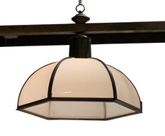 Milk Glass Pair Pendants, England, 1940s