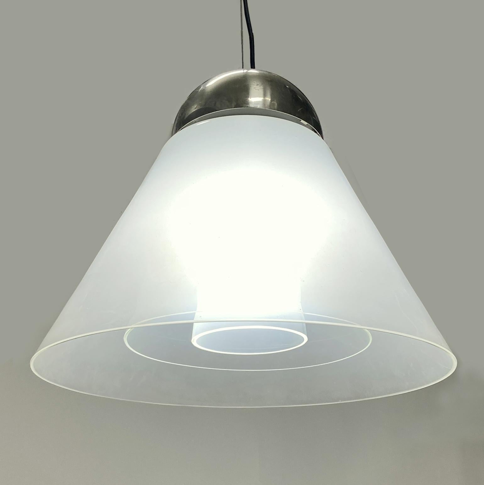 Carlo Nason Milk Glass Pendant for Mazzega Venice, 1970's For Sale 5