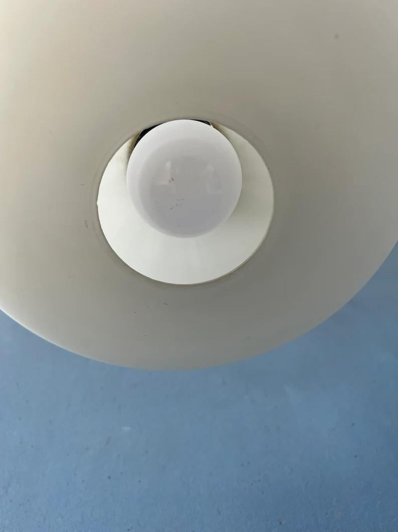 Milk Glass Pendant Light Philips Style Light Fixture Louis Kalff Opaline Lamp For Sale 6