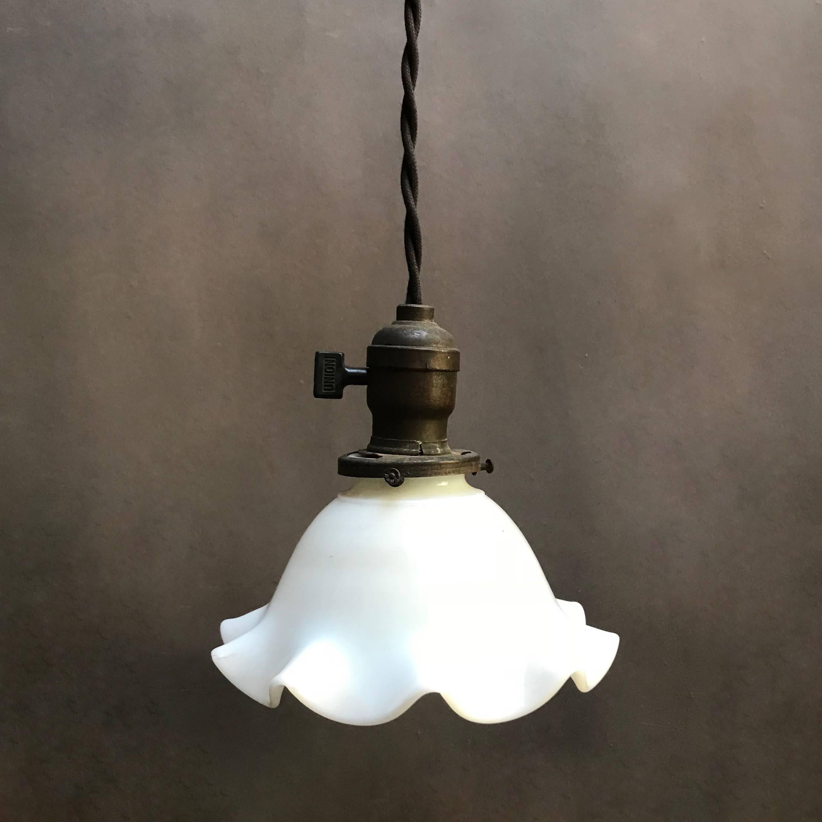 frilly glass pendant light