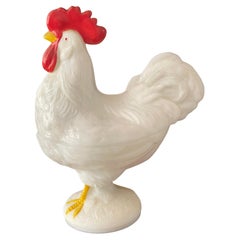 Milk Glass Rooster Dish or Tureen