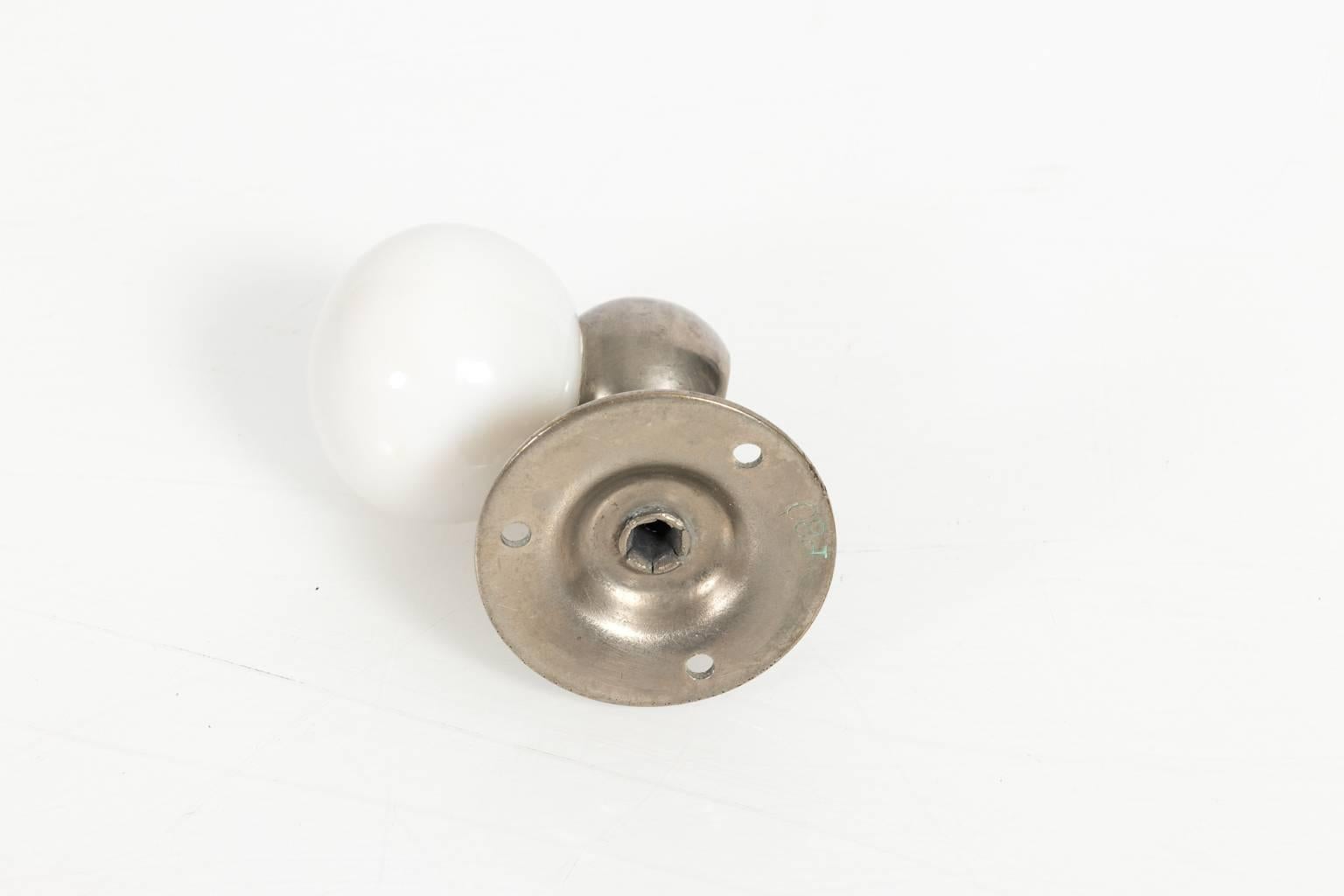 Industrial Milk Glass Towel Bar, circa 1910