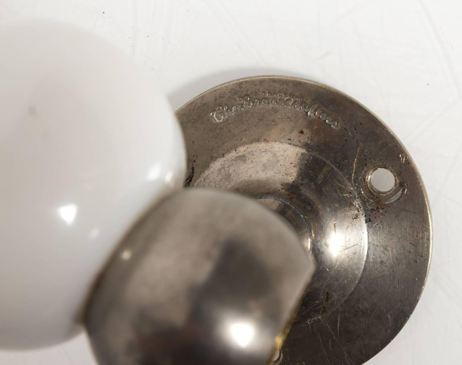 20th Century Milk Glass Towel Bar, circa 1910