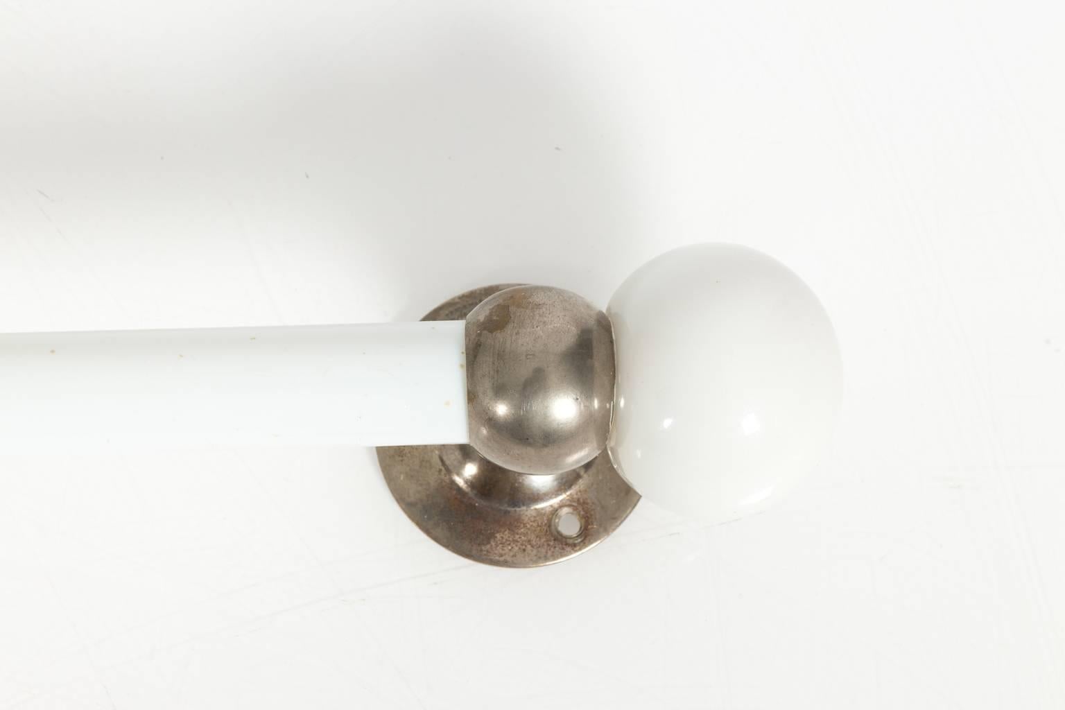 Milk Glass Towel Bar, circa 1910 1