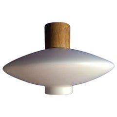 Milk Glass Ufo Form Flush  Mount Chandelier by Luxus of Sweden