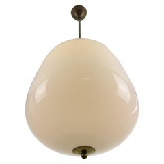 Milk Glass Vintage Pendant from an Old Church, 1950s