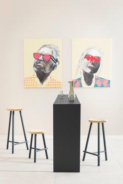 Milk Medium Stool in Beech Seat with Marsala Red Legs by Paolo Cappello