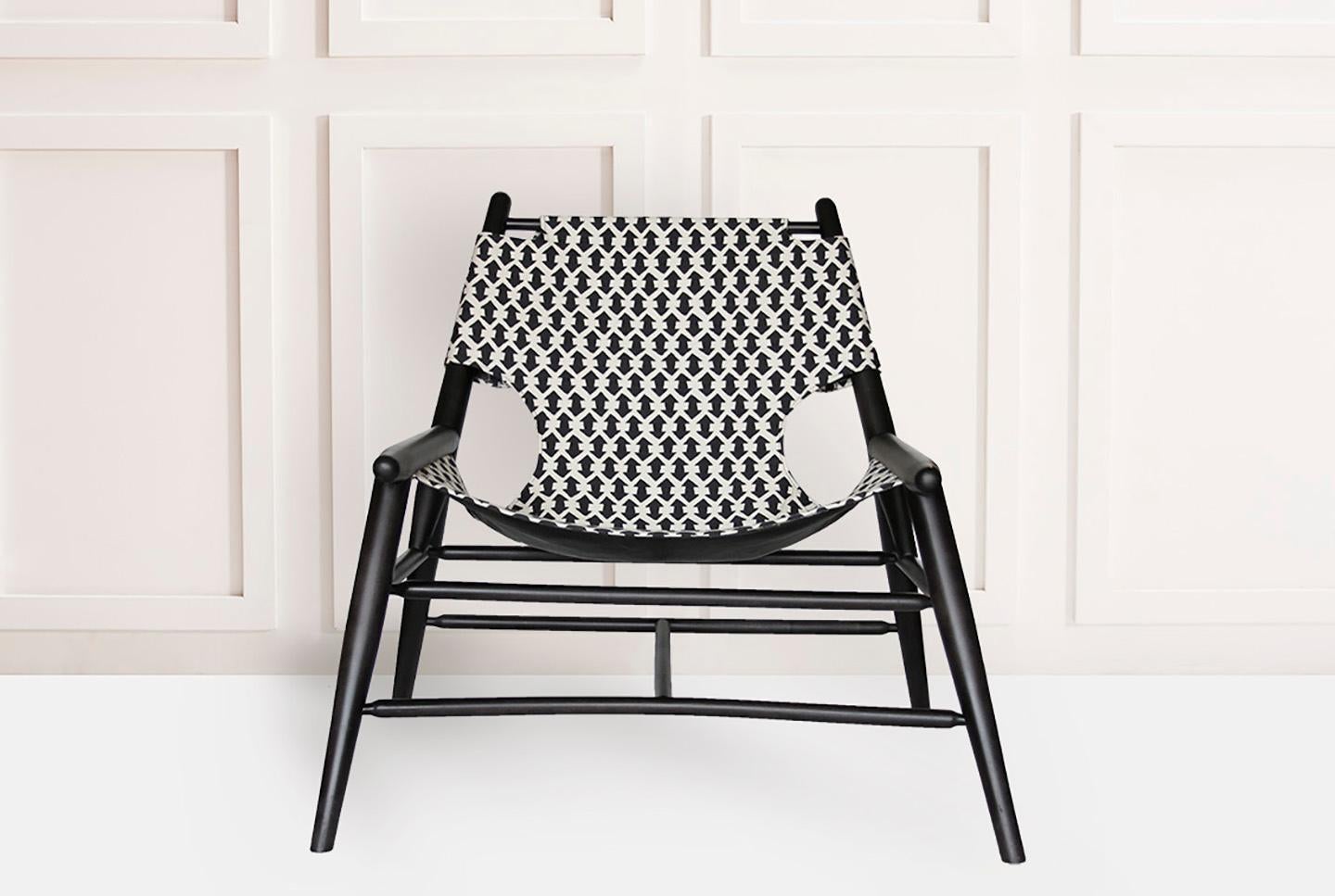 Ebonized Anna Karlin Sling Chair, Arrow For Sale