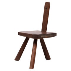 Milk Stool Oak Wood Holland 1950s