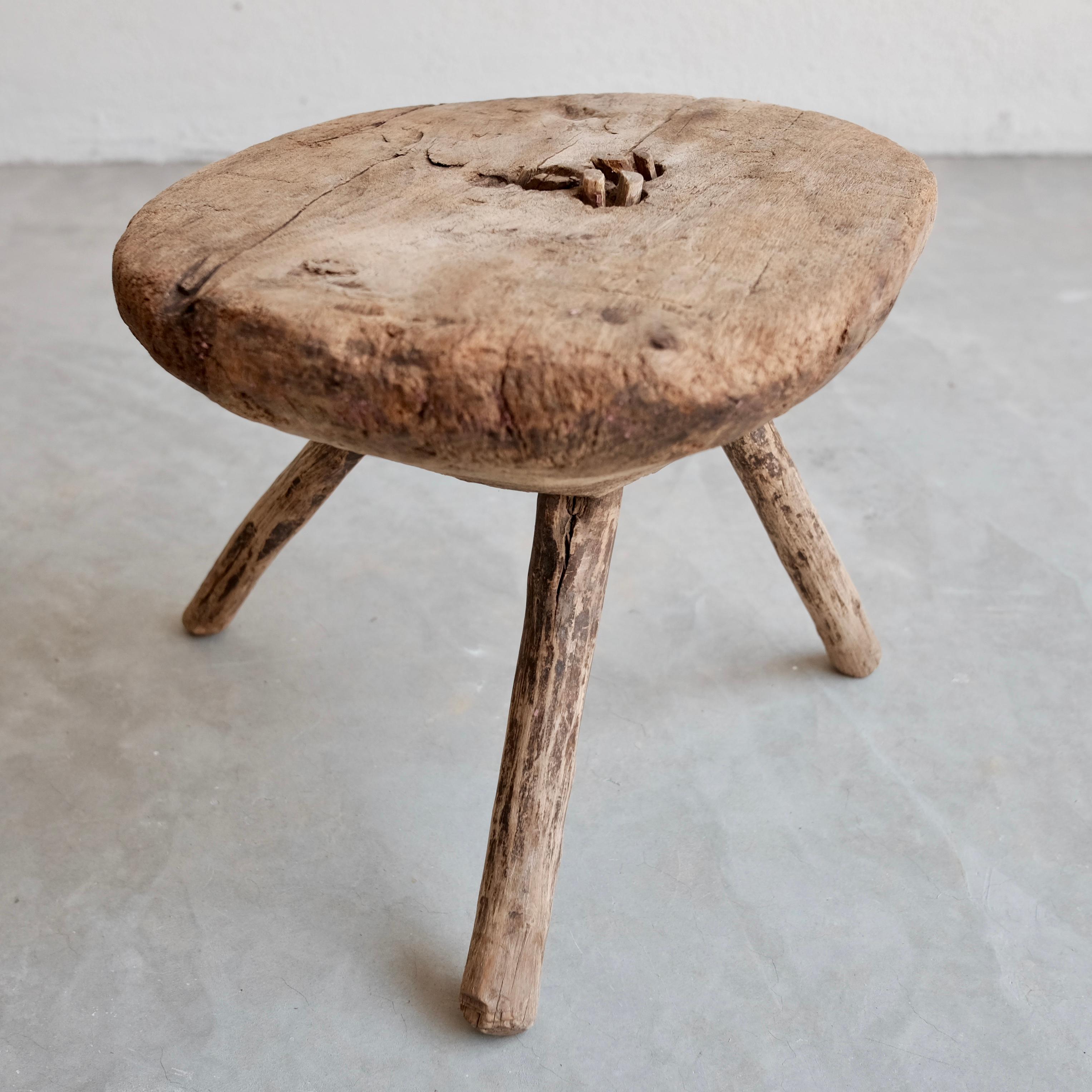 Hand-Carved Milking Stool From Mexico