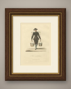 Milkman of Rotterdam with his Yoke, Antique Ackermann Print, 1817