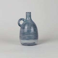 soliflore en céramique émaillée bleu laiteux, artiste inconnu, Vallauris, circa 1960