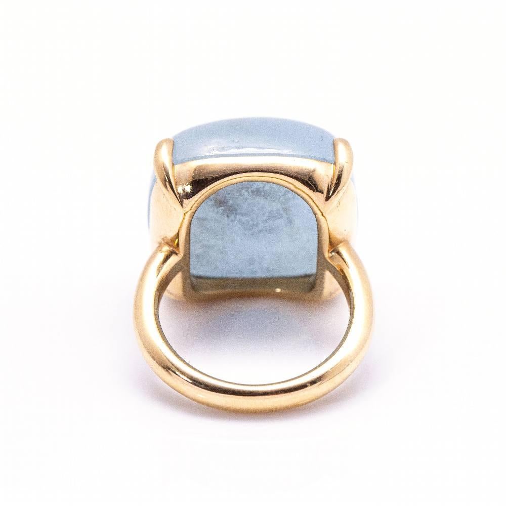 MILKY Ring in Gold and Aquamarine In New Condition For Sale In BARCELONA, ES