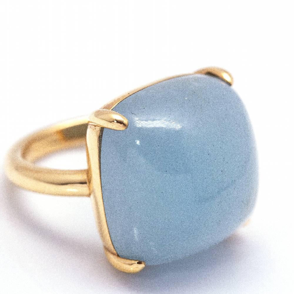 MILKY Ring in Gold and Aquamarine For Sale 1