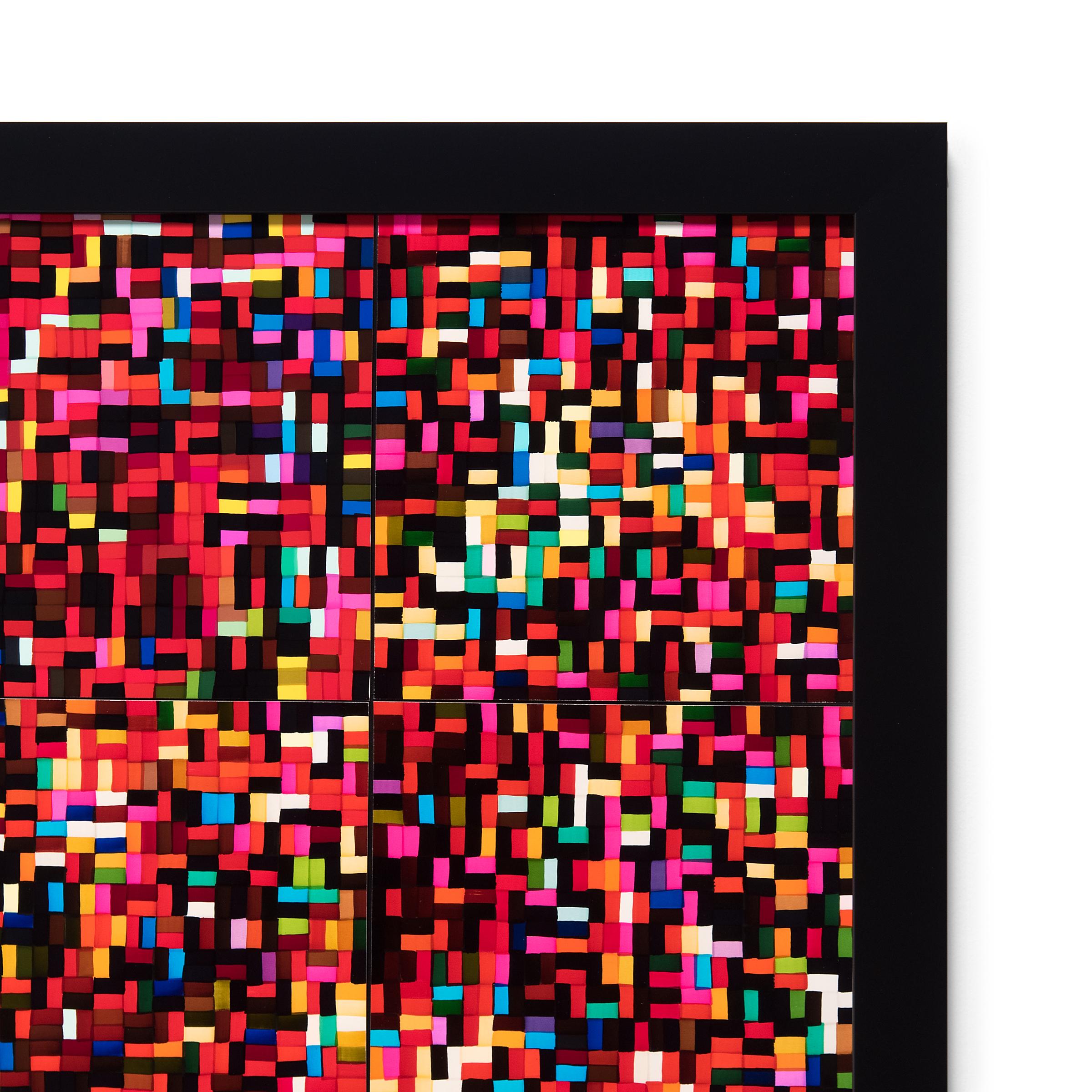 Chicago-based artist Jan Pieter Fokkens uses his work as a means of processing the incomprehensible. Navigating the relationship between algorithmic abstraction and the tangible qualities of pattern and color, Fokkens meditates on how reality is
