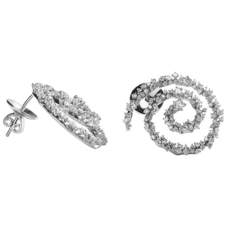 “Milky Way Spiral Earrings“  

Estaa Milky Way Earrings represent our galaxy, our home. 3.44 carats of diamonds are set in multi-directions in 18 karat yellow gold. 

* Free shipping across the universe