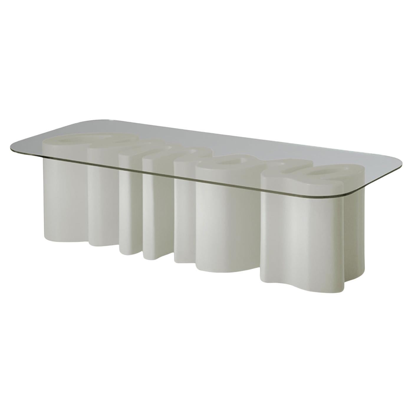 Table basse Amore en blanc laiteux par Giò Colonna Romano