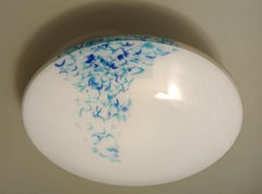 Milky White and Blue Murano Flush Mount / Sconce