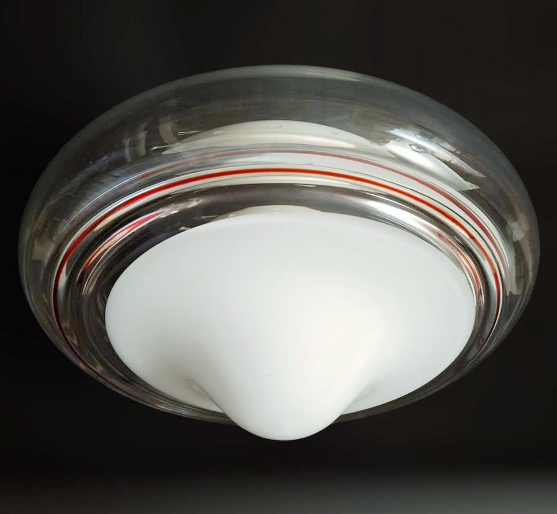 Empotrable / Aplique Murano Blanco Lechoso y Transparente by ITRE Moderno de mediados de siglo en venta