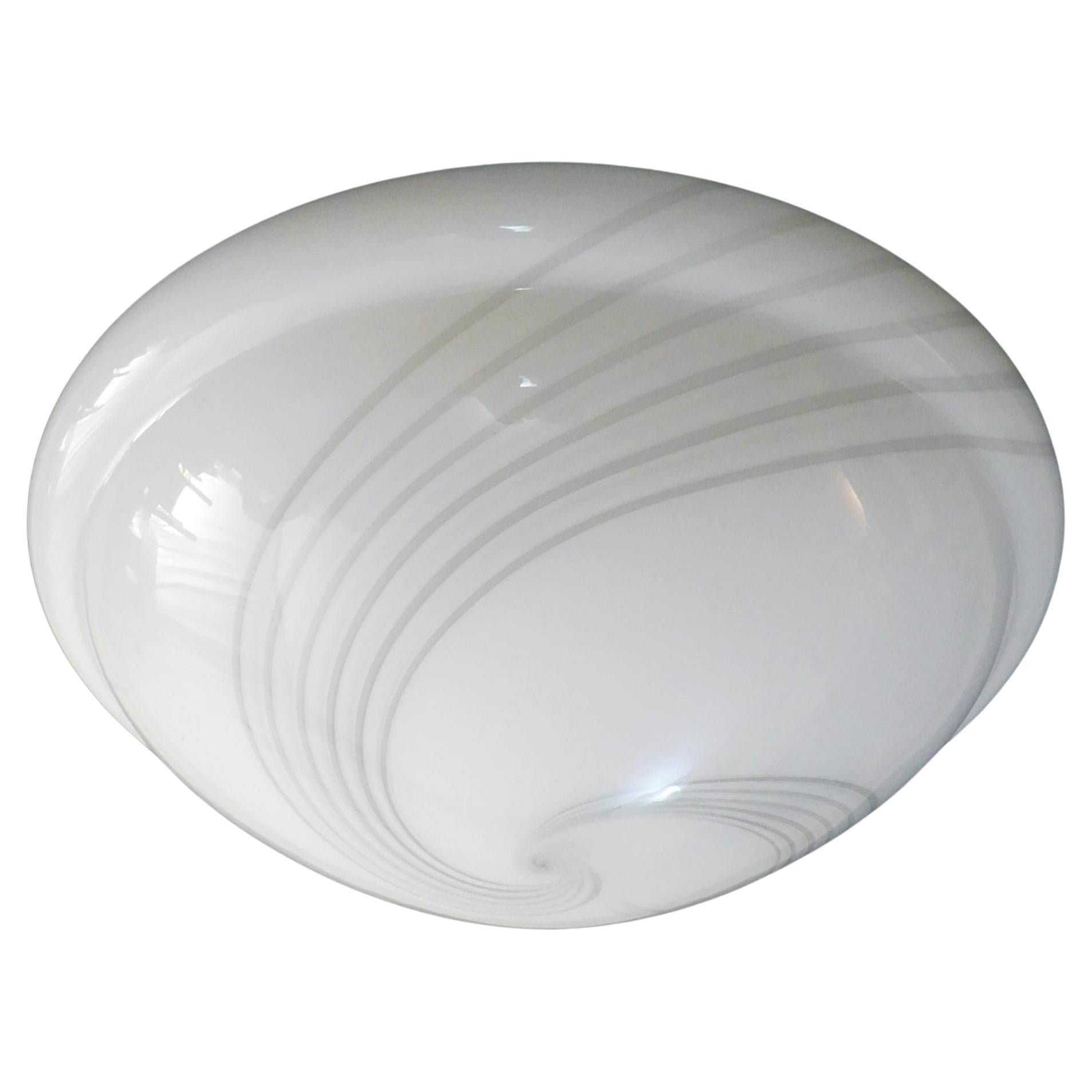Plafonnier / applique Murano blanc laiteux et gris