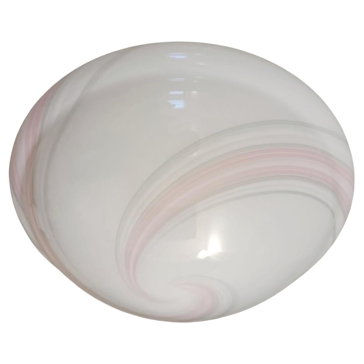 Milky White and Pink Murano Flush Mount / Sconce For Sale