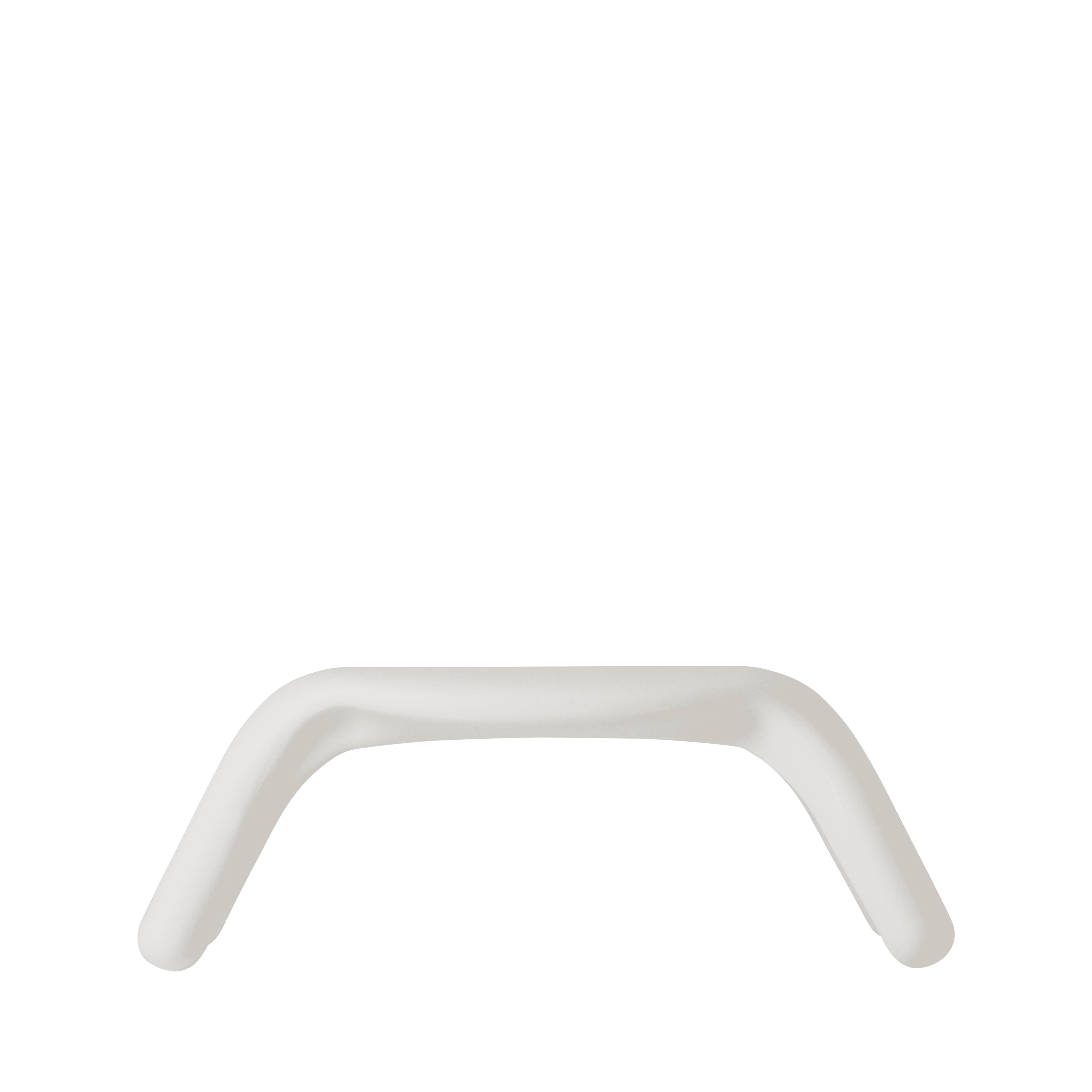 Milky White Atlas Bench by Giorgio Biscaro
Dimensions: D 46 x W 115 x H 42 cm.
Materials: Polyethylene.
Weight: 8 kg.

Available in different color options. This product is suitable for indoor and outdoor use. This product is stackable. Please