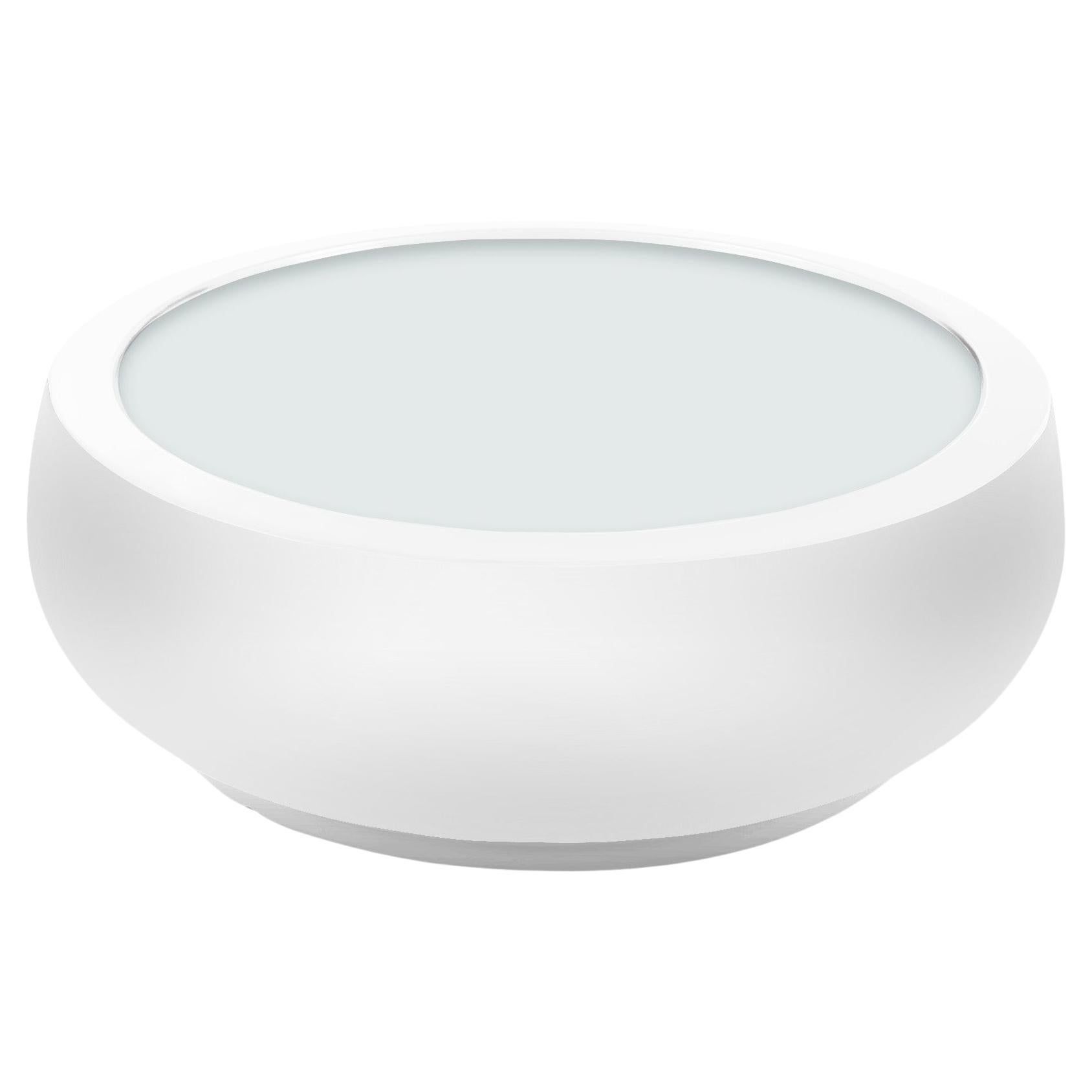 Table basse « Chubby » blanche laiteuse par Marcel Wanders